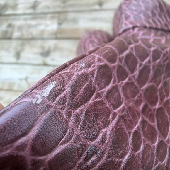 Vince Camuto Fendels Leather Croc Embossed Boots Womens 10 M EU 42s Redwood - Picture 11 of 14